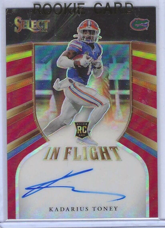 KADARIUS TONEY 2020 PANINI CHRONICLES SELECT IN FLIGHT RED AUTO RC #D 10/25