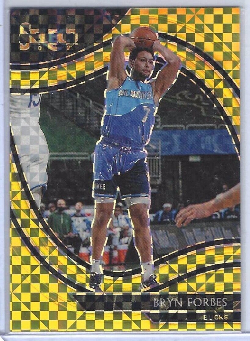 BRYN FORBES 2020-21 SELECT GOLD CHECKERBOARD PRIZM COURTSIDE #D 03/10