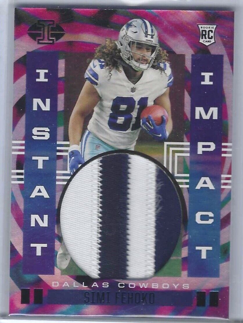 SIMI FEHOKO 2021 PANINI ILLUSIONS INSTANT IMPACT ROOKIE PATCH RC #D 14/50