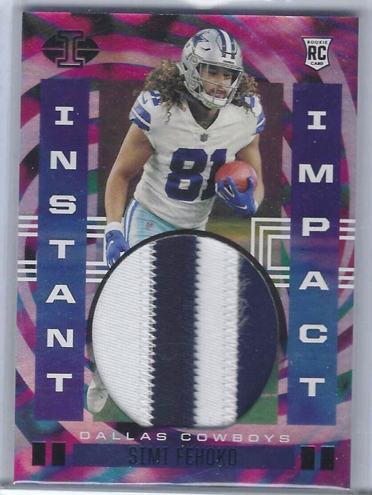 SIMI FEHOKO 2021 PANINI ILLUSIONS INSTANT IMPACT ROOKIE PATCH RC #D 14/50