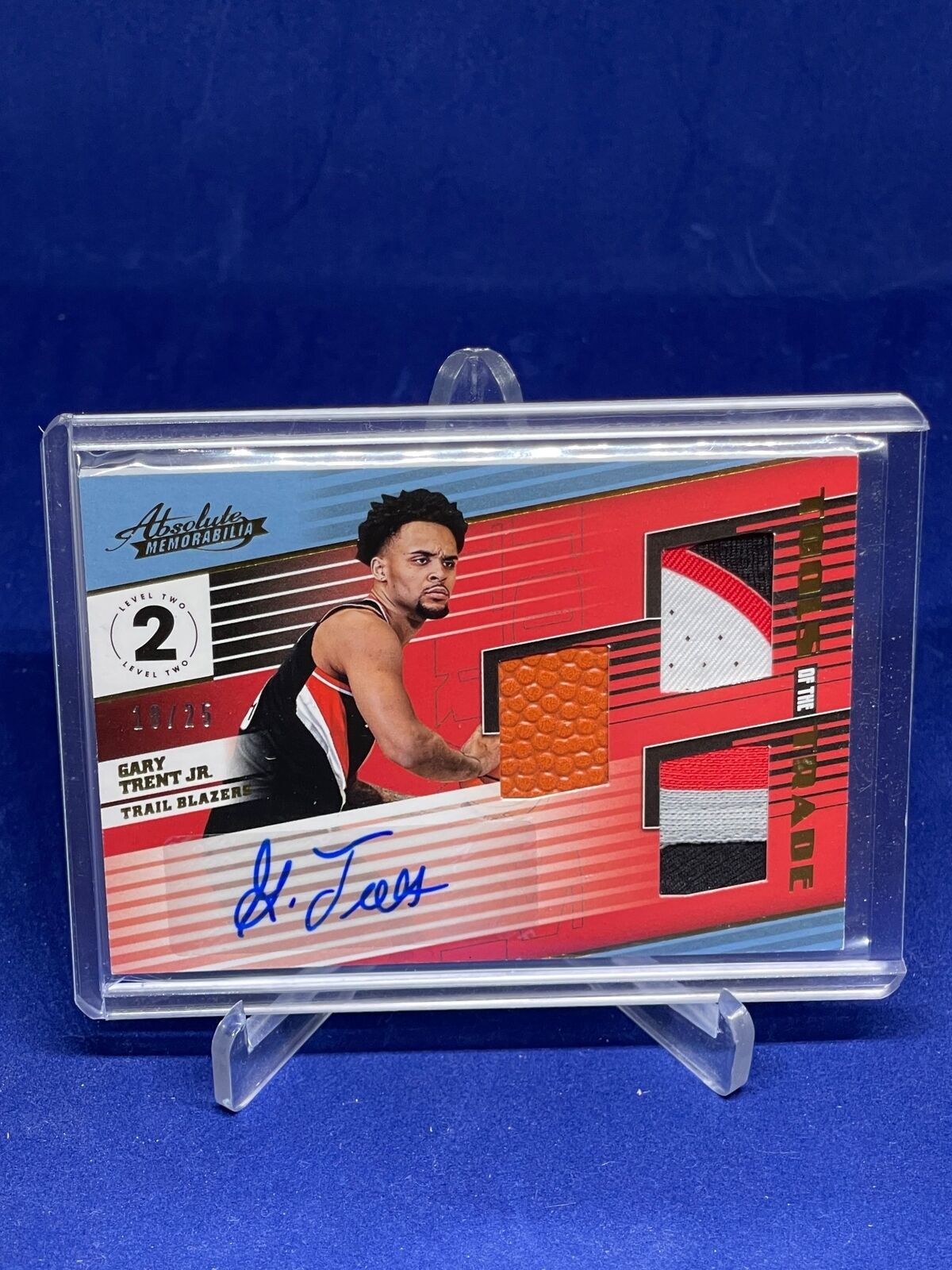 GARY TRENT JR 2018-19 ABSOLUTE TOOLS OF THE TRADE TRIPLE PATCH AUTO RC #D 18/25