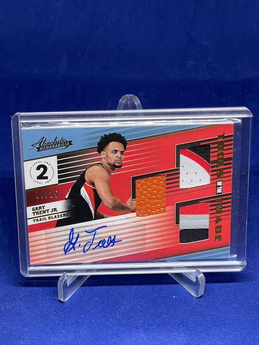 GARY TRENT JR 2018-19 ABSOLUTE TOOLS OF THE TRADE TRIPLE PATCH AUTO RC #D 18/25