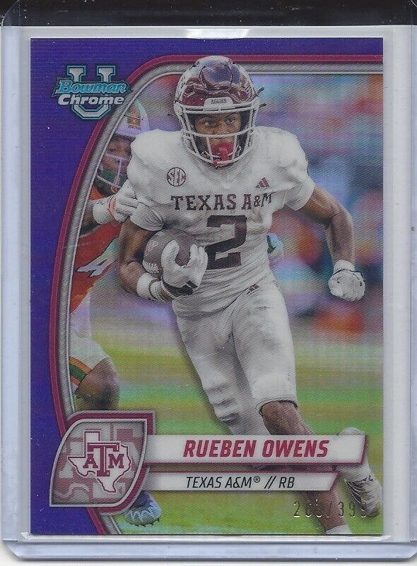 RUEBEN OWENS 20224 BOWMAN CHROME UNIVERSITY TEXAS A&M PURPLE REFRACTOR /399