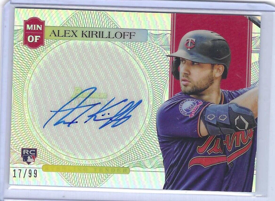 ALEX KIRILLOFF 2021 BOWMAN STERLING TENDER REFRACTOR ROOKIE AUTO RC #D 17/99