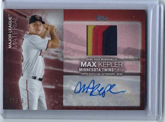 MAX KEPLER 2020 TOPPS 3 COLOR TWINS PATCH AUTO #D 25/25