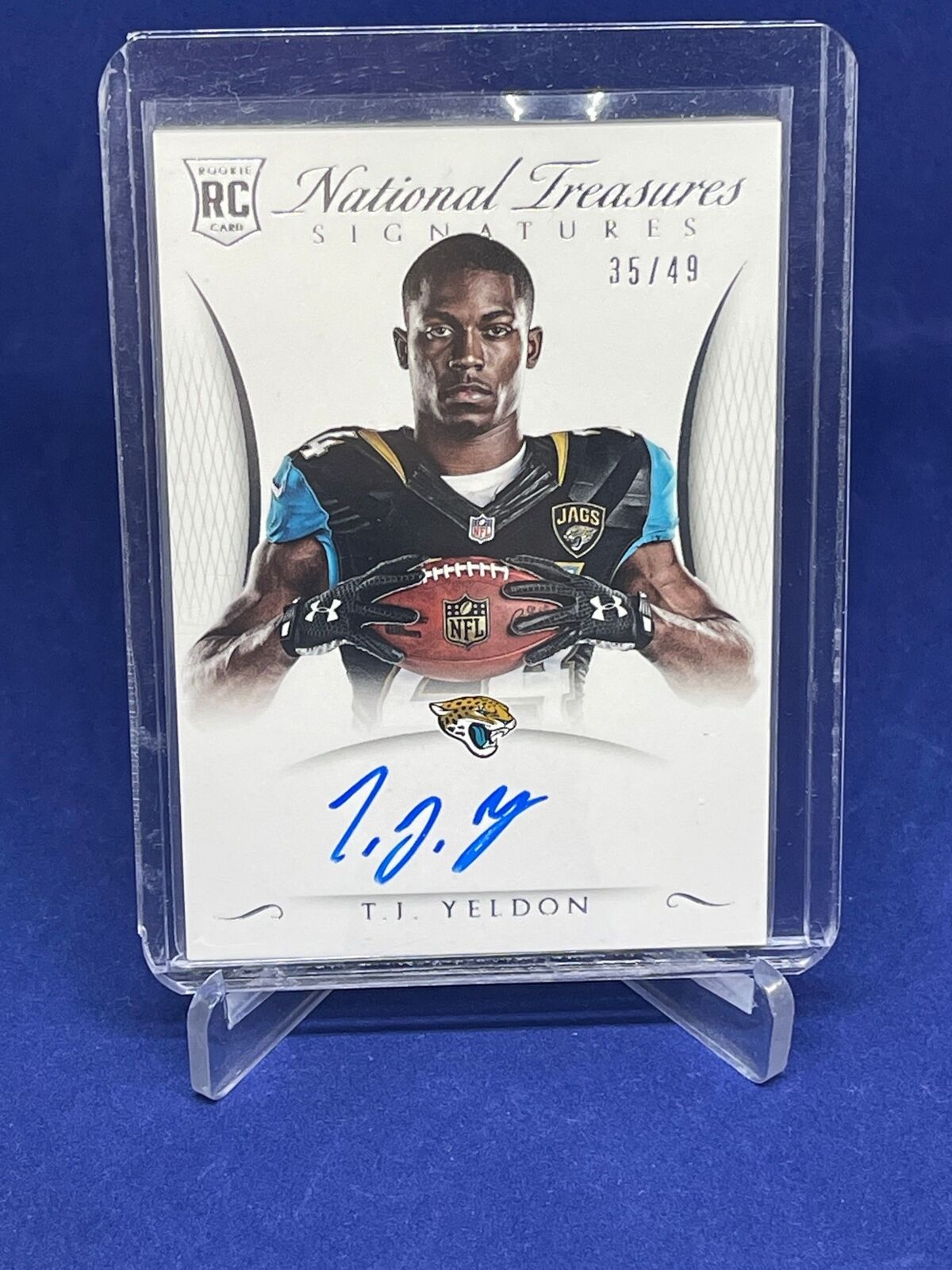 TJ YELDON 2015 PANINI NATIONAL TREASURES SIGNATURES ON CARD AUTO RC #D 35/49