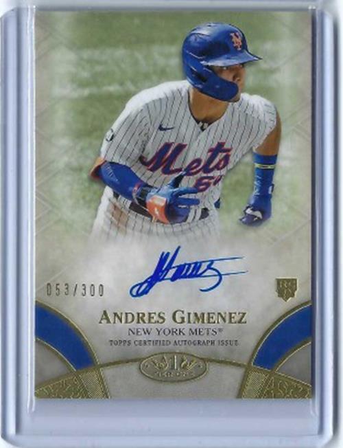 ANDRES GIMENEZ 2021 TOPPS TIER ONE ON CARD AUTO RC #D 53/300