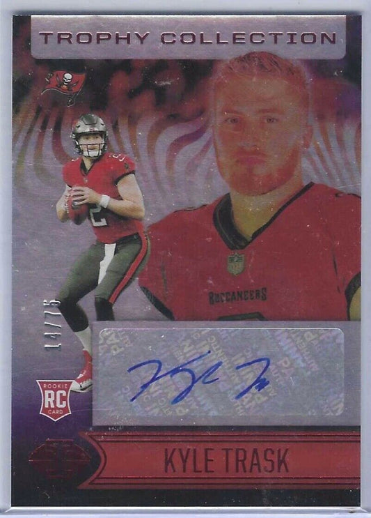 KYLE TRASK 2021 PANINI ILLUSIONS RED FOIL TROPHY COLLECTION AUTO RC #D 14/75