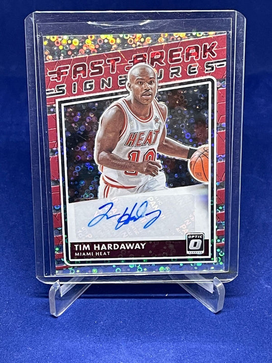 TIM HARDAWAY 2020-21 PANINI DONRUSS OPTIC FAST BREAK DISCO PRIZM AUTO