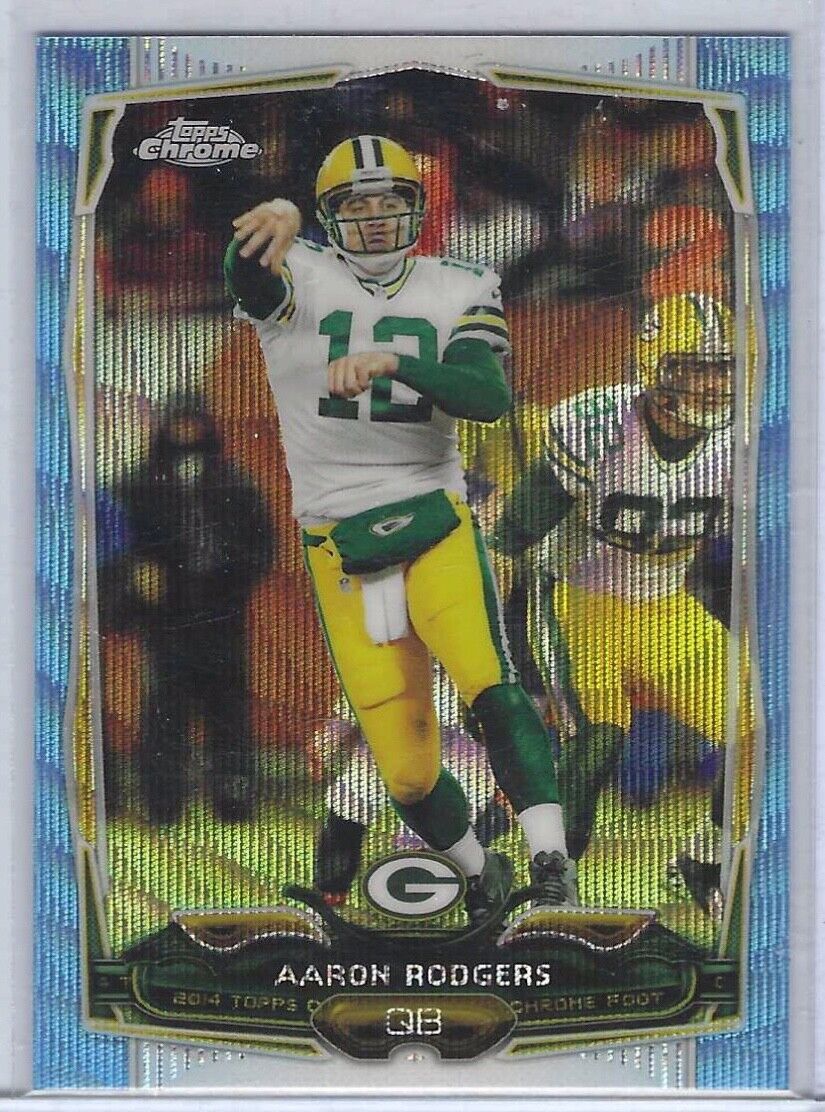 AARON RODGERS 2014 TOPPS CHROME BLUE WAVE REFRACTOR #83
