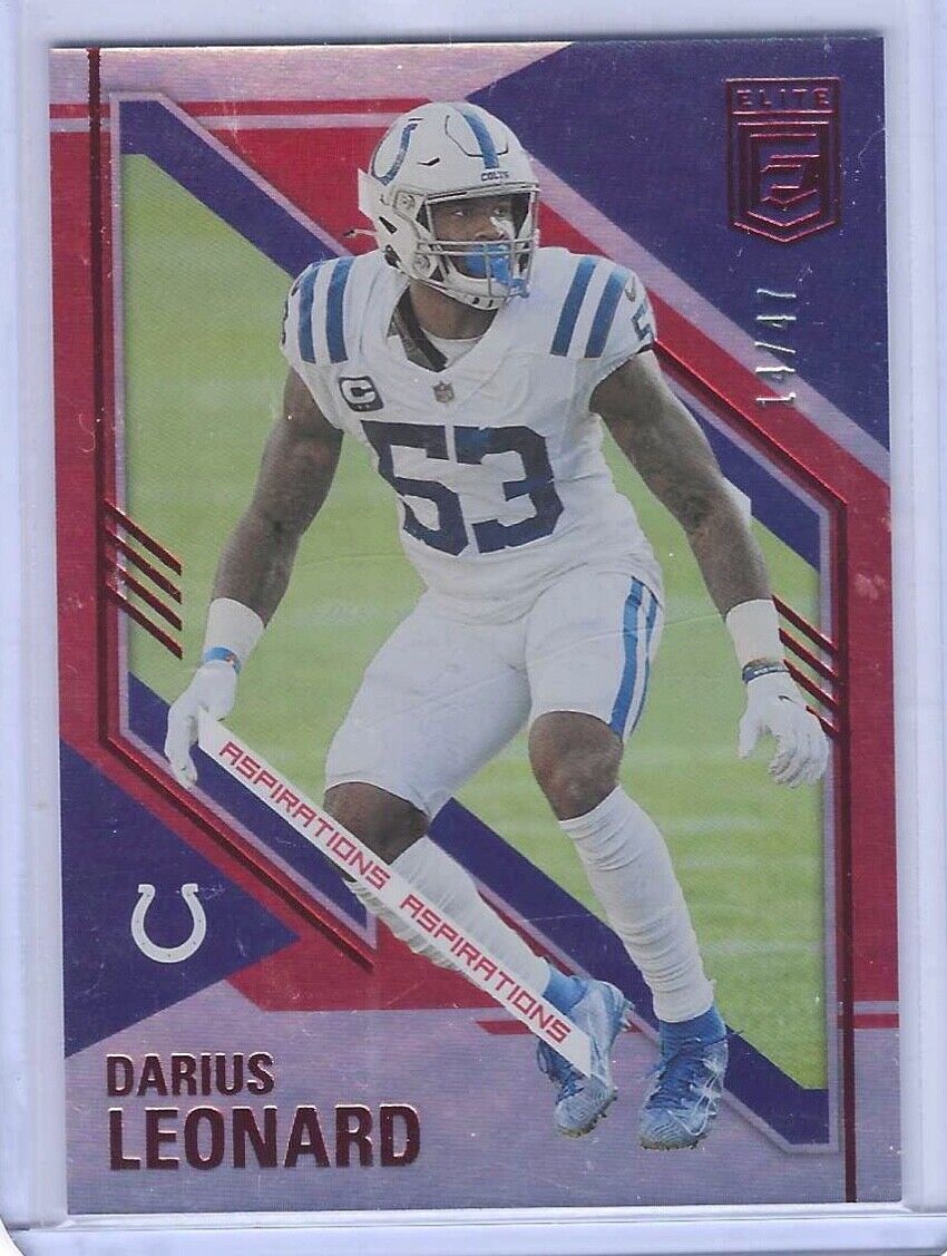 DARIUS LEONARD 2021 DONRUSS ELITE RED FOIL ASPIRATIONS #D 14/47