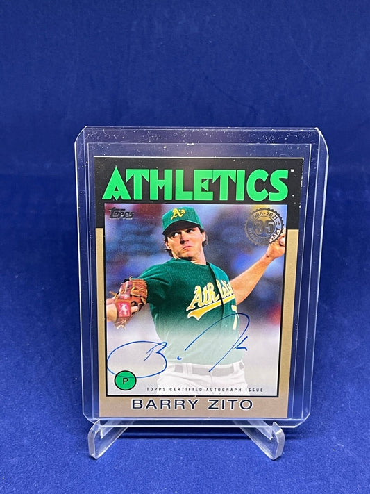 BARRY ZITO 2021 TOPPS 1986 DESIGN ON CARD AUTO GOLD #D 31/50