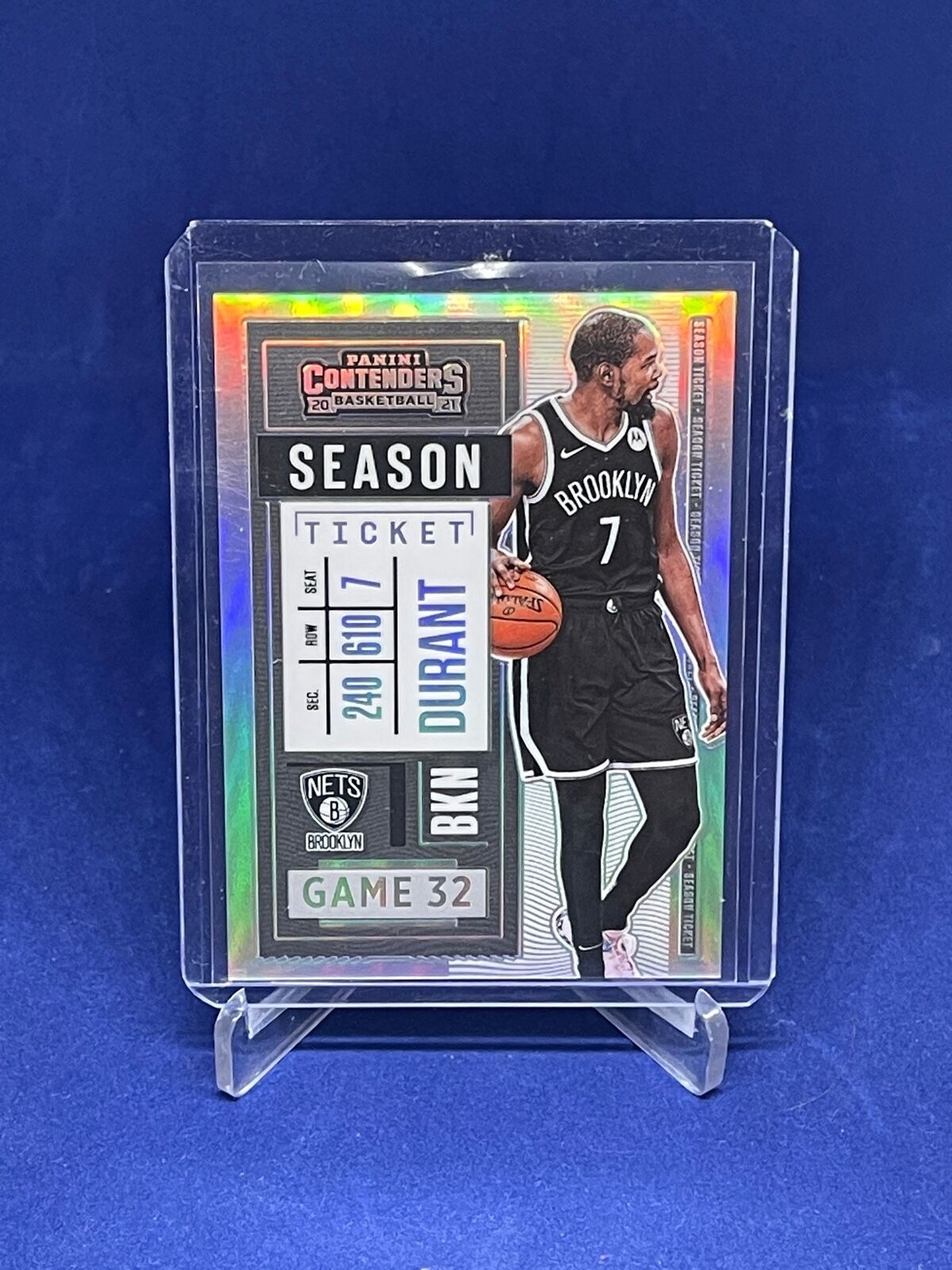 KEVIN DURANT 2020-21 CONTENDERS SEASON TICKET VARIATION SILVER PRIZM SP #49