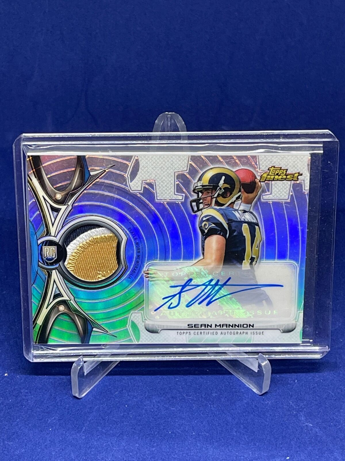 SEAN MANNION 2015 TOPPS FINEST RPA PATCH AUTO REFRACTOR ROOKIE RC