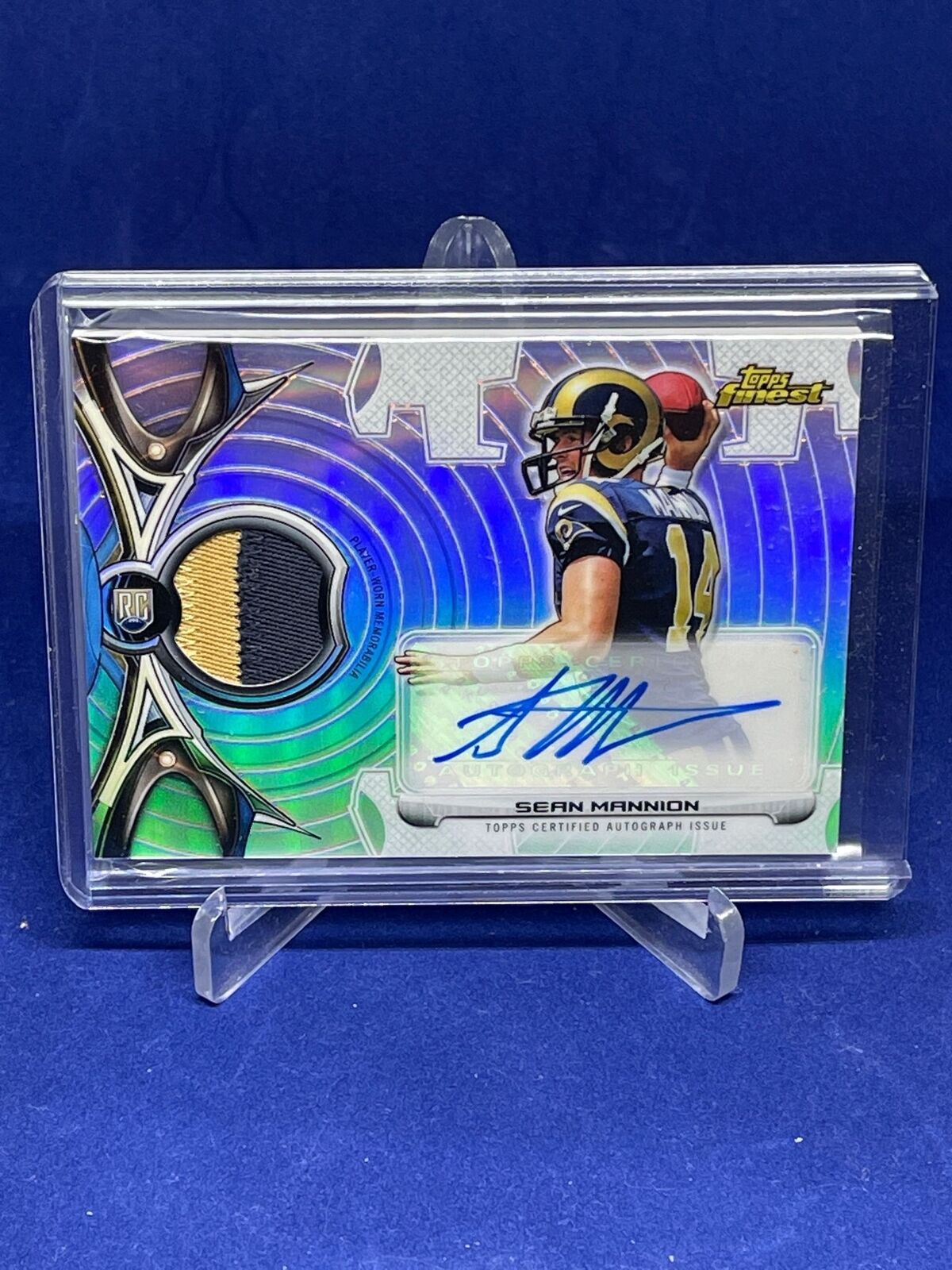 SEAN MANNION 2015 TOPPS FINEST RPA PATCH AUTO REFRACTOR ROOKIE RC