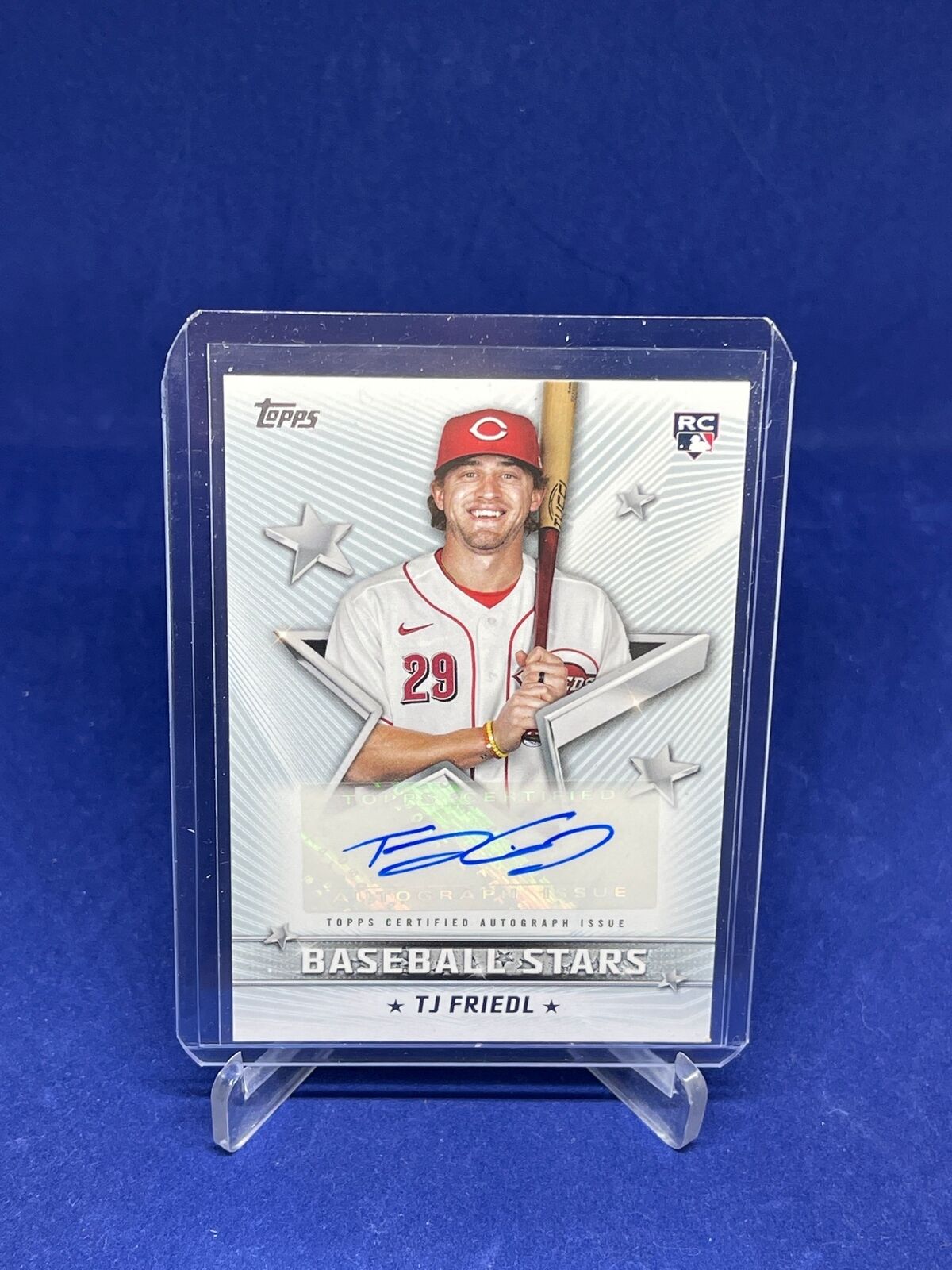 TJ FRIEDL 2022 TOPPS SERIES ONE BASEBALL STARS AUTO ROOKIE RC