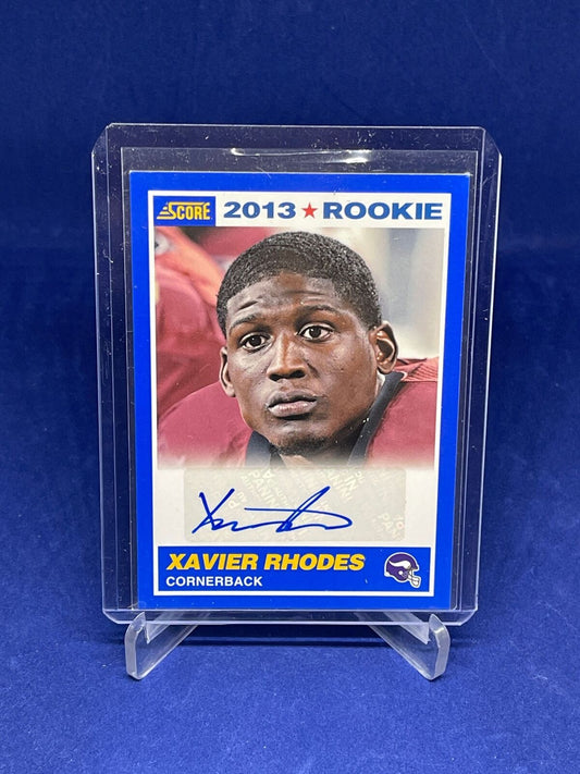 XAVIER RHODES 2013 PANINI SCORE 25TH ANNIVERSARY AUTO ROOKIE RC #437