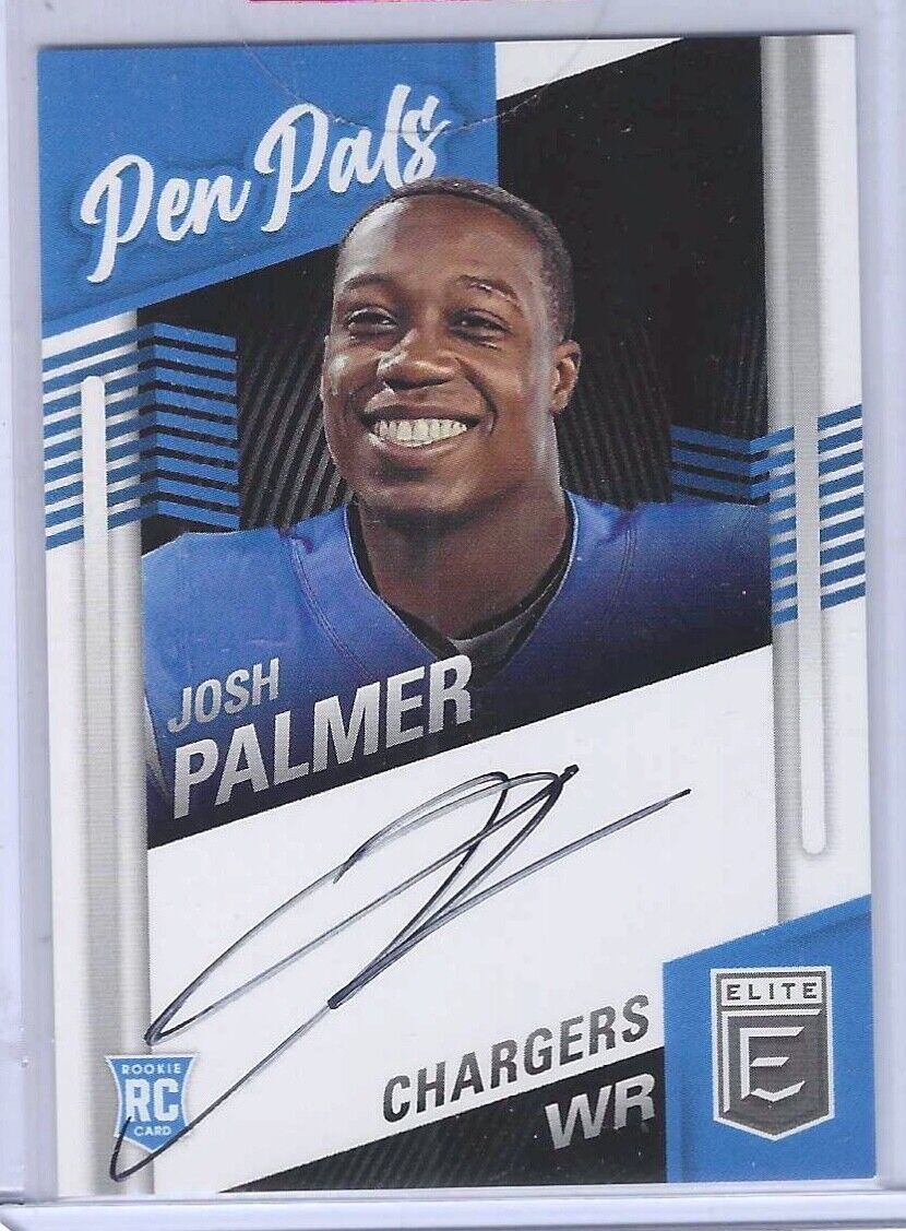 JOSH PALMER 2021 DONRUSS ELITE PEN PALS ROOKIE ON CARD AUTO RC #PP-JPA