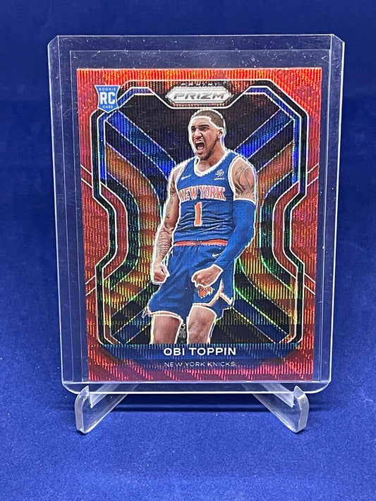 OBI TOPPIN 2020-21 PANINI PRIZM RUBY WAVE PRIZM ROOKIE RC #280