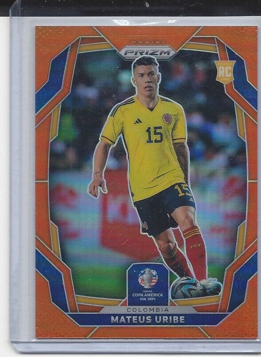 MATEUS URIBE 2024 PANINI PRIZM COPA AMERICA COLOMBIA ORANGE PRIZMS RC #D 4/25