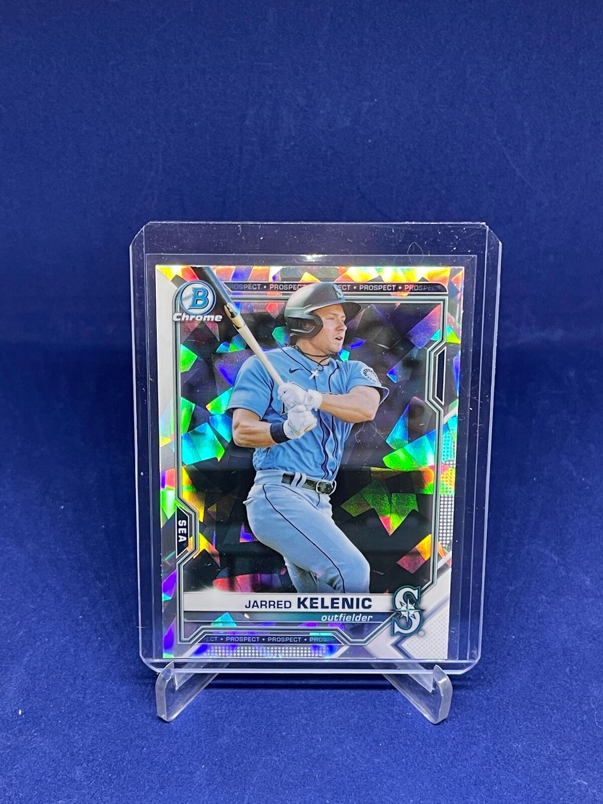 JARRED KELENIC 2021 BOWMAN CHROME ATOMIC REFRACTOR PROSPECT