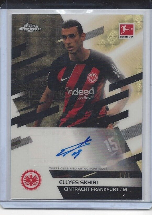 ELLYES SKHIRI 2023-24 TOPPS CHROME BUNDESLIGA TOP XI SUPERFRACTOR AUTO #D 1/1