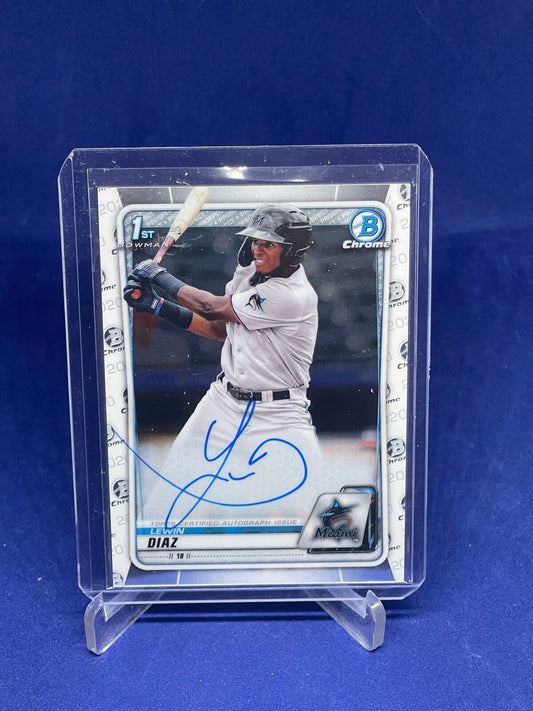 LEWIN DIAZ 2020 BOWMAN CHROME 1ST ON CARD AUTO PROSPECT