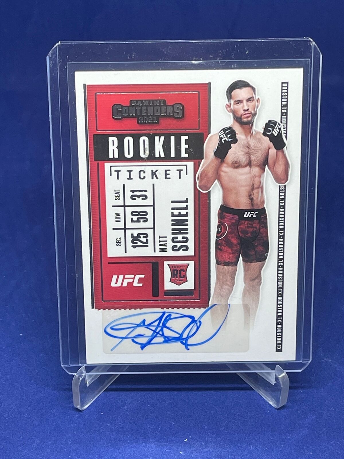 MATT SCHNELL 2021 PANINI CHRONICLES CONTENDERS UFC ROOKIE TICKET AUTO RC