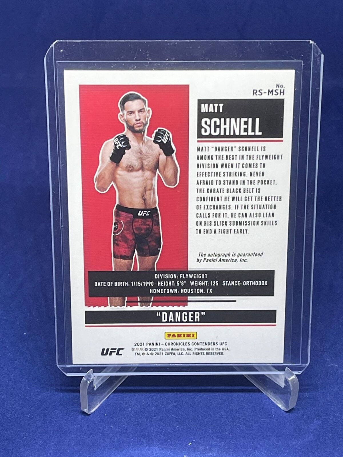 MATT SCHNELL 2021 PANINI CHRONICLES CONTENDERS UFC ROOKIE TICKET AUTO RC
