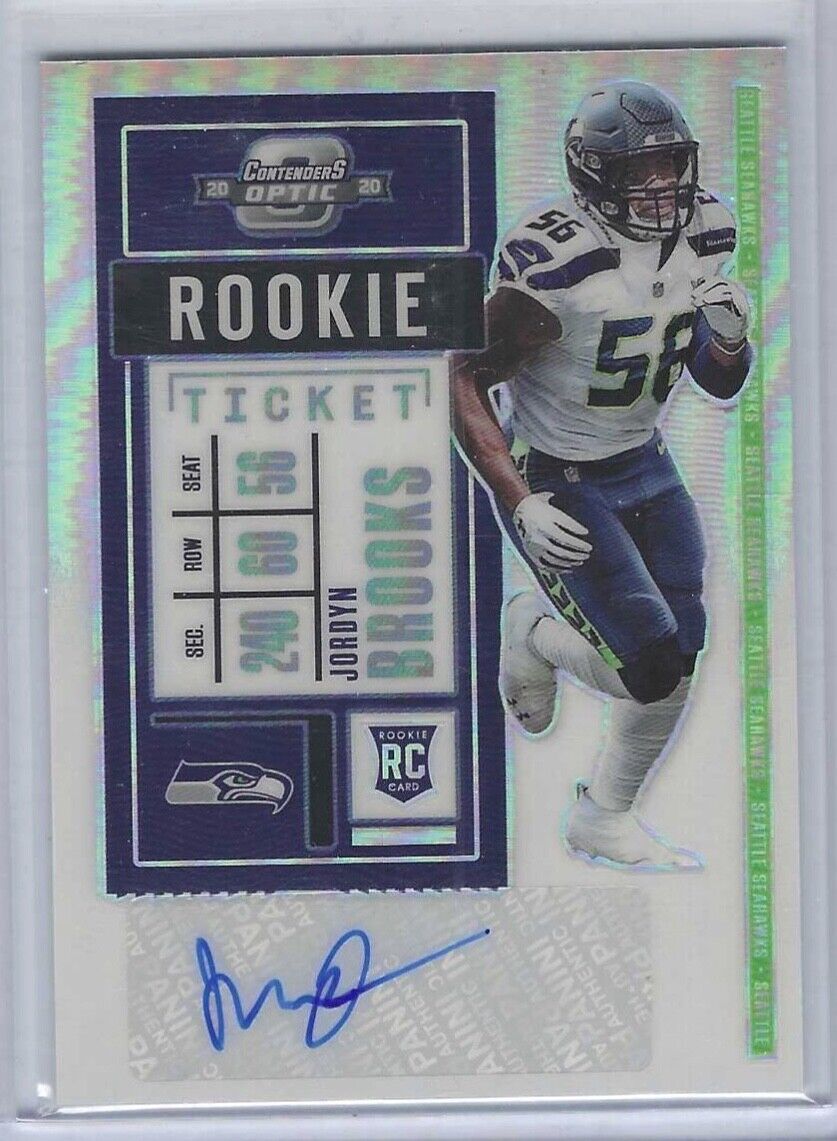 JORDYN BROOKS 2020 PANINI OPTIC CONTENDERS SILVER HOLO PRIZM ROOKIE AUTO RC #154