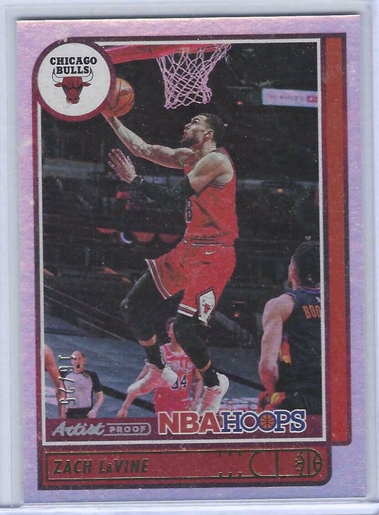 ZACH LAVINE 2021-22 NBA HOOPS SILVER FOIL ARTIST PROOF #D 16/25