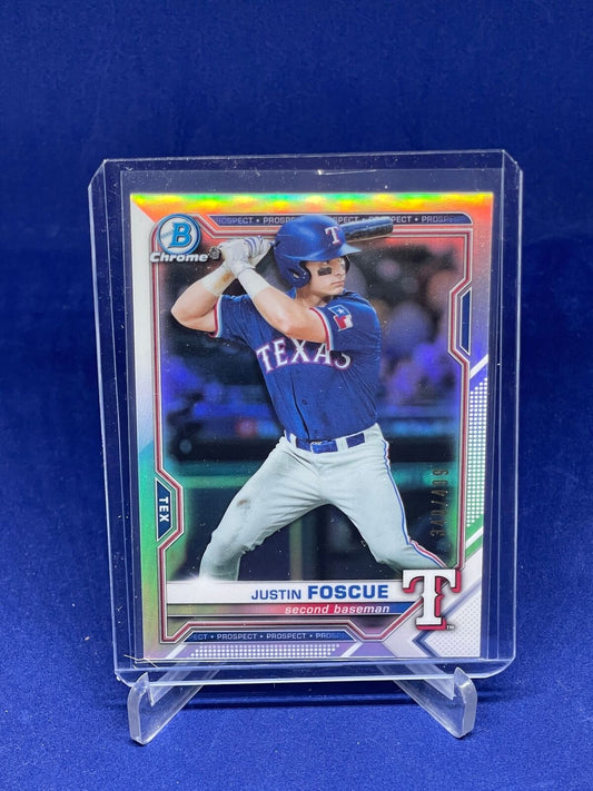 JUSTIN FOSCUE 2021 BOWMAN CHROME REFRACTOR PROSPECT #D 340/499