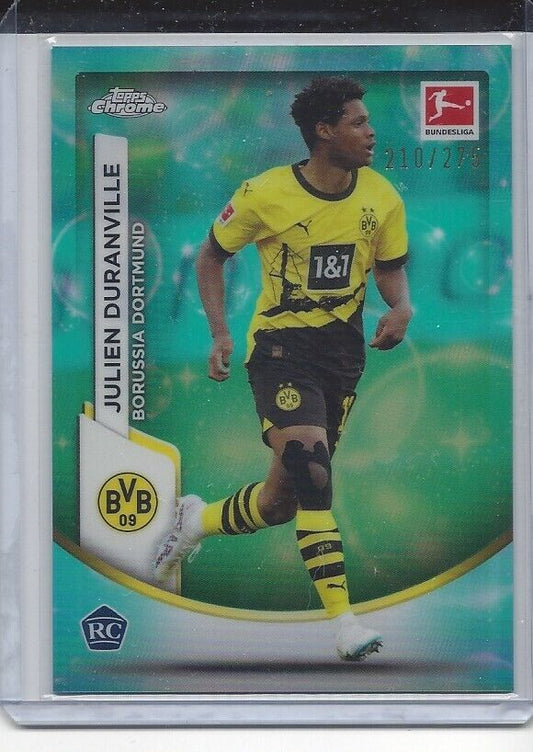 JULIEN DURANVILLE 2023-24 TOPPS CHROME BUNDESLIGA AQUA BUBBLE REFRACTOR RC /275