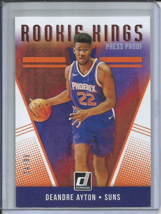 DEANDRE AYTON 2018-19 PANINI DONRUSS ROOKIE KINGS PRESS PROOF RC #D 34/99