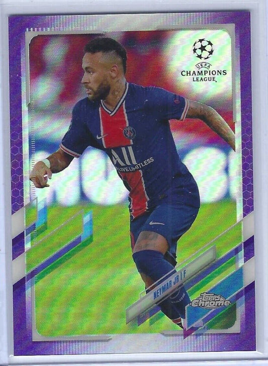 NEYMAR JR 2020-21 TOPPS CHROME UEFA PURPLE REFRACTOR #D 144/250