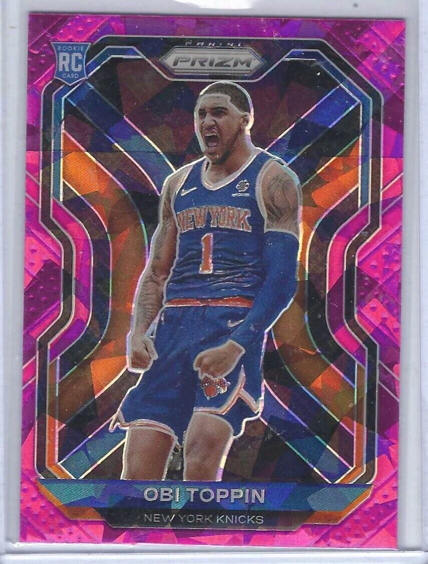 OBI TOPPIN 2020-21 PANINI PRIZM PINK CRACKED ICE PRIZM RC #280
