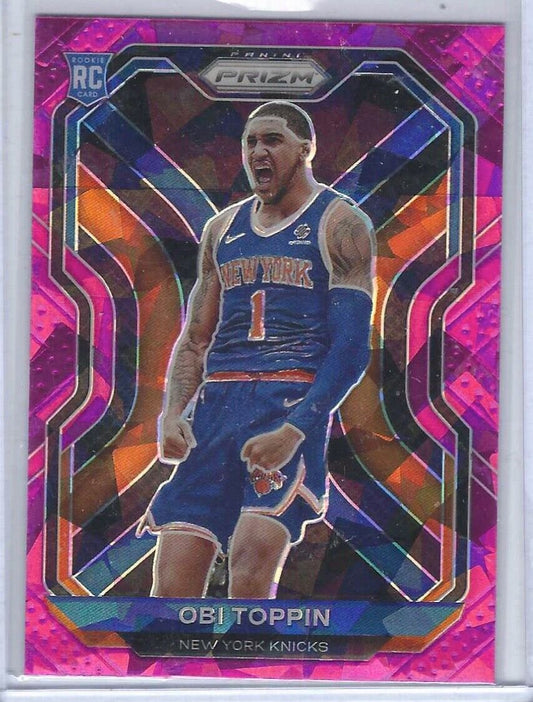 OBI TOPPIN 2020-21 PANINI PRIZM PINK CRACKED ICE PRIZM RC #280