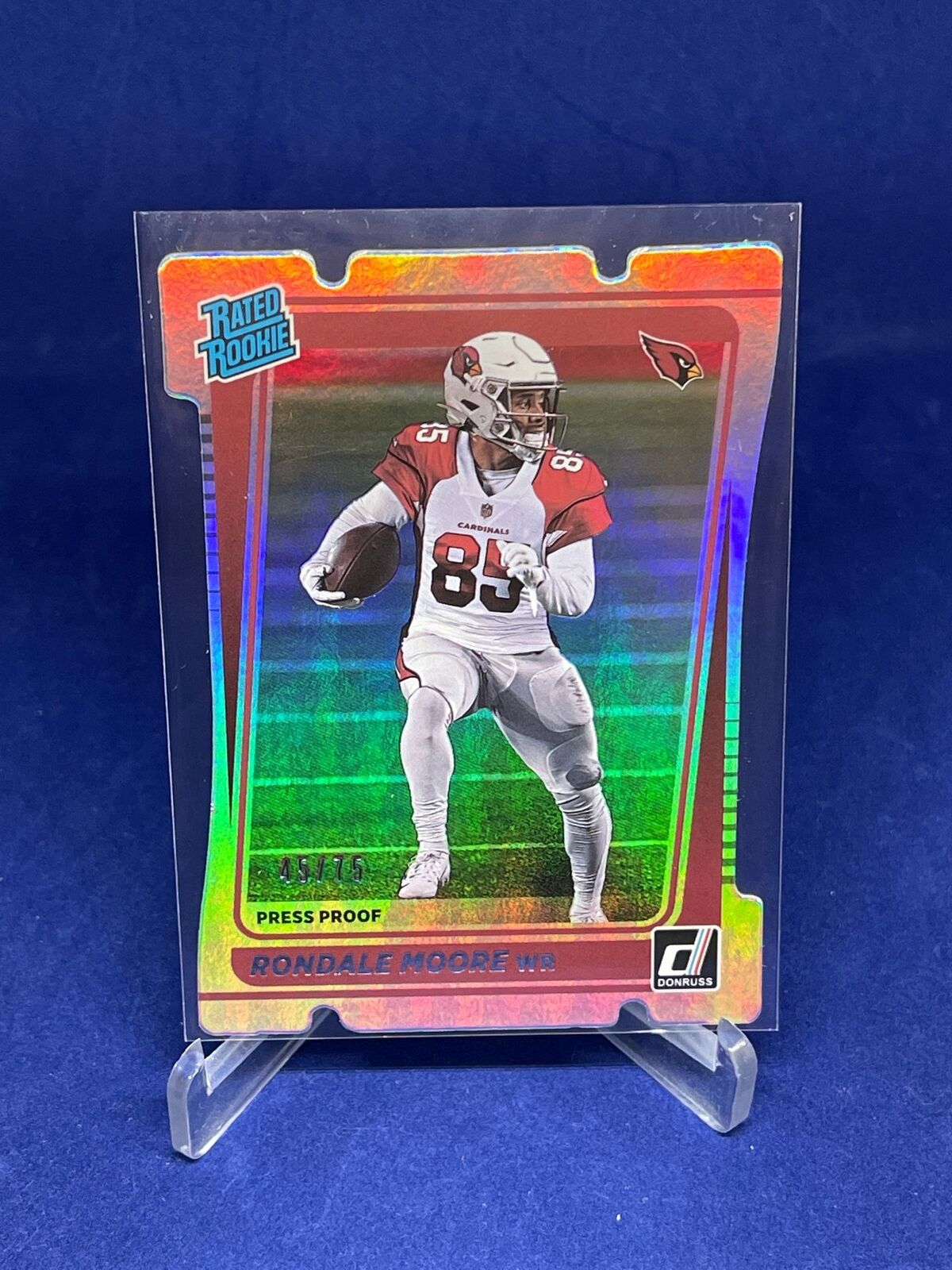 RONDALE MOORE 2021 DONRUSS RATED ROOKIE SILVER DIE CUT PRESS PROOF RC #D 45/75