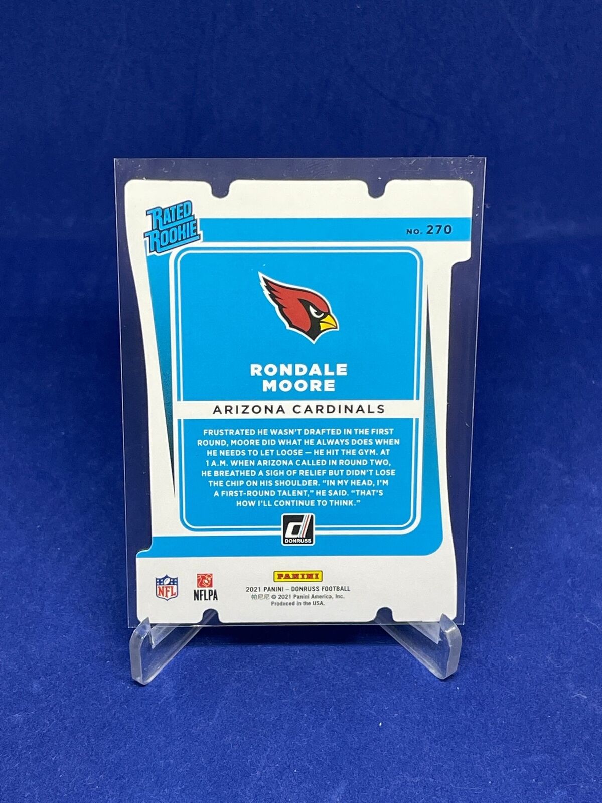 RONDALE MOORE 2021 DONRUSS RATED ROOKIE SILVER DIE CUT PRESS PROOF RC #D 45/75
