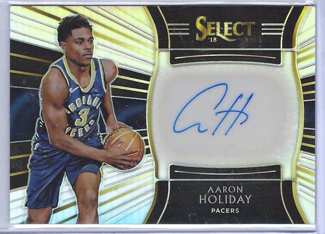 AARON HOLIDAY 2018-19 PANINI SELECT SILVER PRIZM ROOKIE AUTO RC #D /199