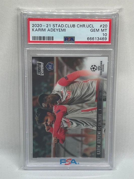 KARIM ADEYEMI  2020-21 TOPPS STADIUM CLUB CHROME UCL #20 ROOKIE RC PSA 10 GEM MT