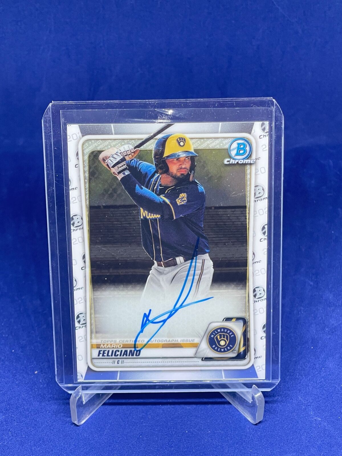 MARIO FELICIANO 2020 BOWMAN CHROME ON CARD AUTO PROSPECT