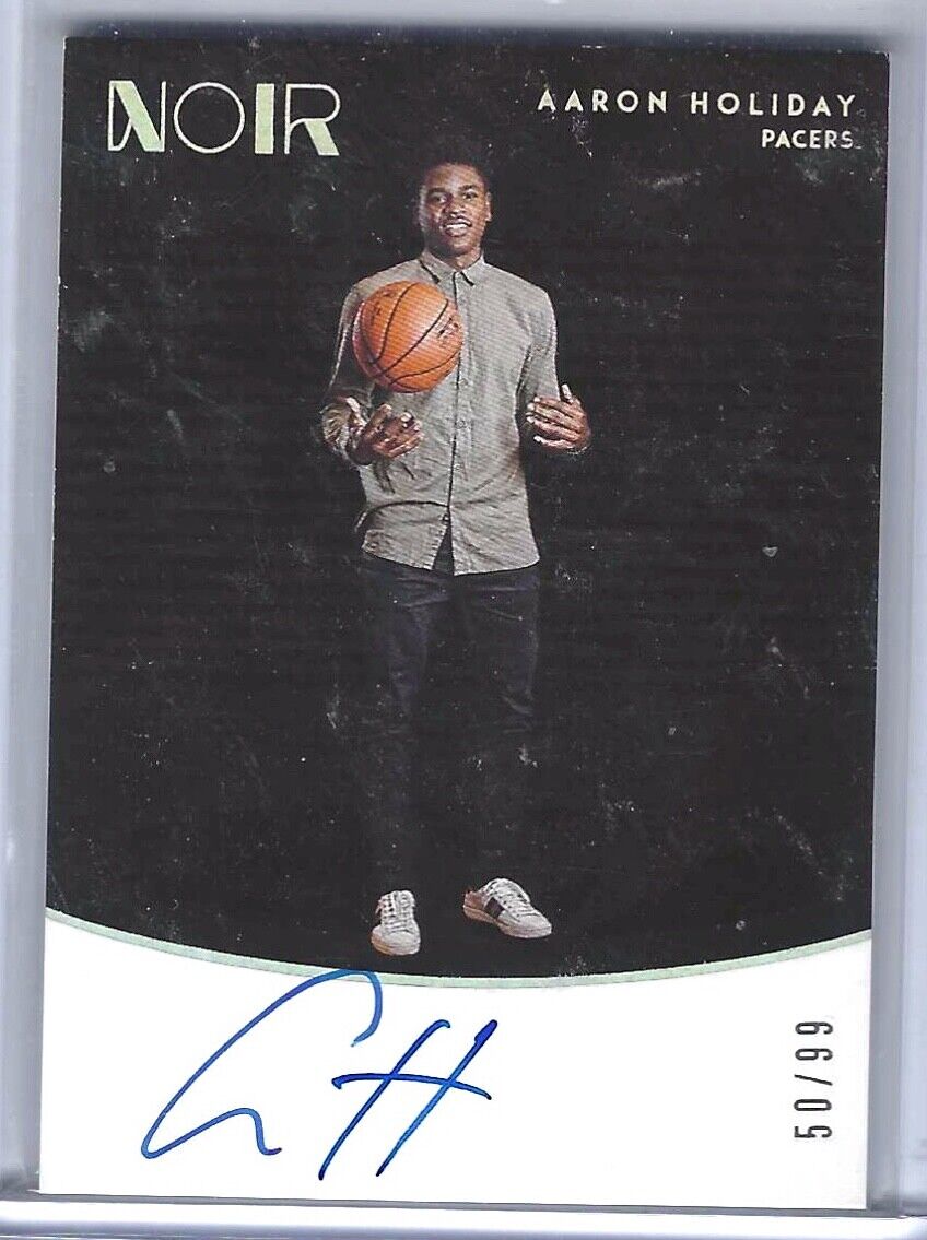 AARON HOLIDAY 2018-19 PANINI NOIR SHOWTIME ROOKIE AUTO RC #D 50/99