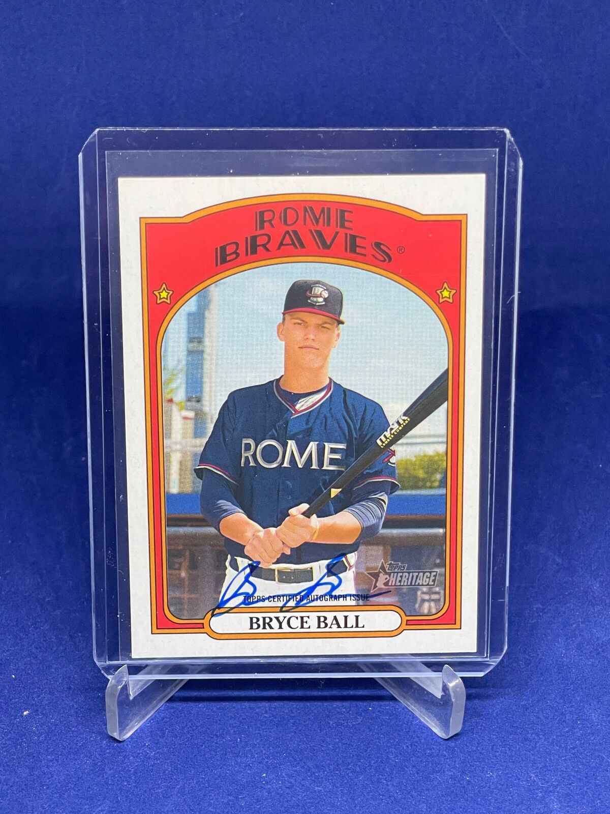 BRYCE BALL 2021 TOPPS HERITAGE MINORS ON CARD AUTO PROSPECT