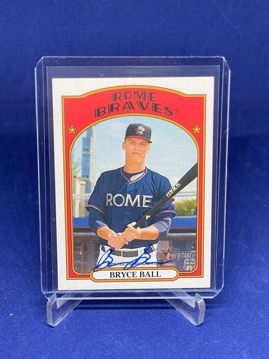BRYCE BALL 2021 TOPPS HERITAGE MINORS ON CARD AUTO PROSPECT