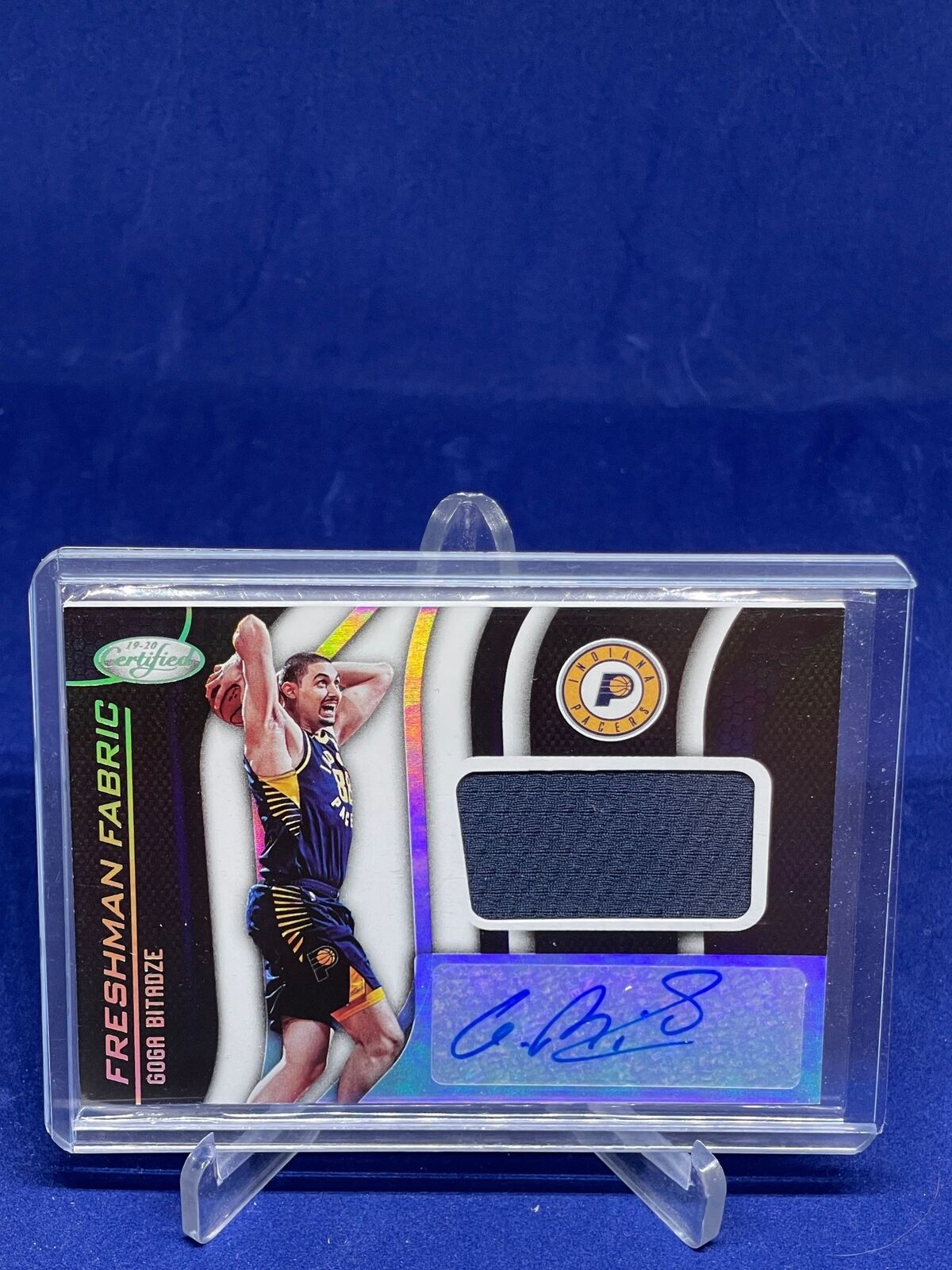 GOGA BITADZE 2019-20 PANINI CERTIFIED FRESHMAN FABRIC JERSEY AUTO ROOKIE RC