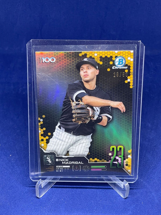 NICK MADRIGAL 2019 BOWMAN CHROME TOP 100 GOLD REFRACTOR PROSPECT #D 26/50