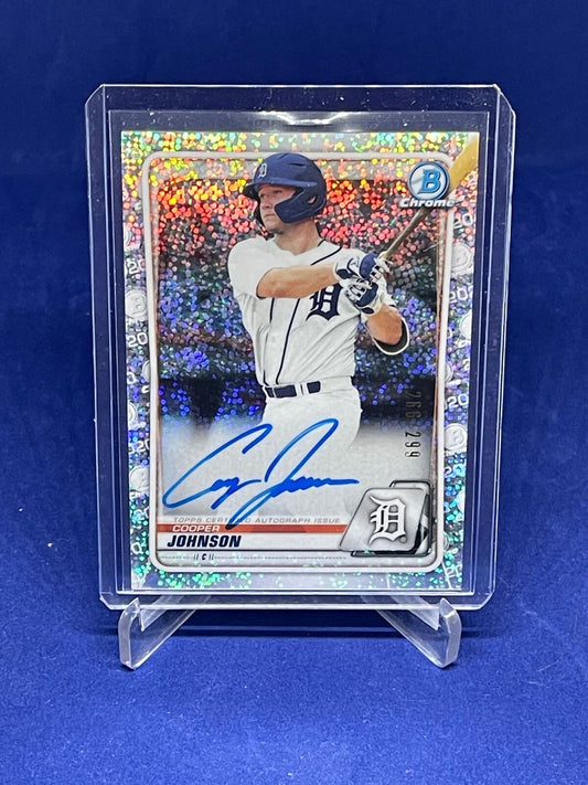 COOPER JOHNSON 2020 BOWMAN CHROME SPECKLE SPARKLE ON CARD AUTO #D 266/299