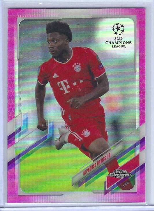 ALPHONSO DAVIES 2020-21 TOPPS CHROME UEFA PINK REFRACTOR #D 012/175