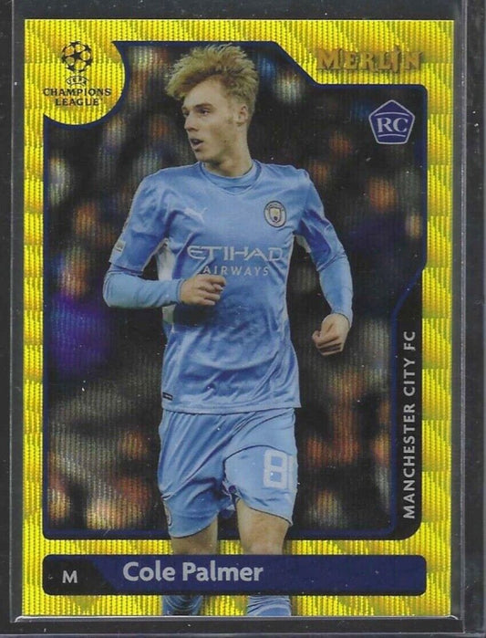 COLE PALMER 2021-22 TOPPS MERLIN YELLOW WAVE REFRACTOR RC #D /225
